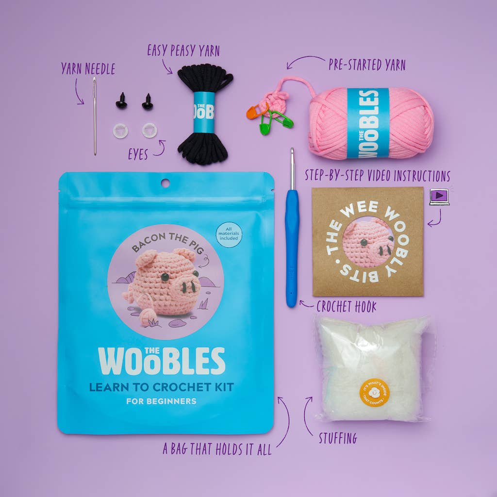 Bacon the Pig Beginner Crochet Kit - Image 3