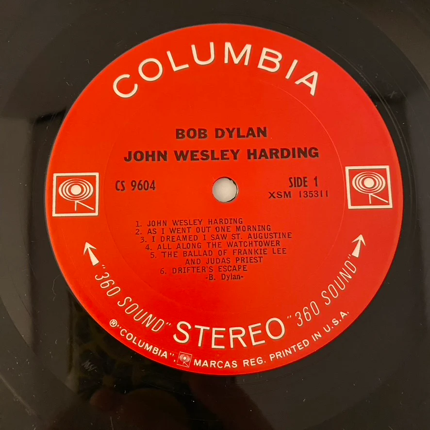 Bob Dylan – John Wesley Harding LP USED VG+/VG++ 1967 Original Pressing - Image 3