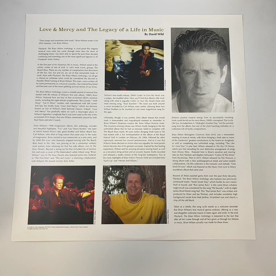 Brian Wilson – Playback: The Brian Wilson Anthology LP USED Vinyl VG+/VG+ - Image 6