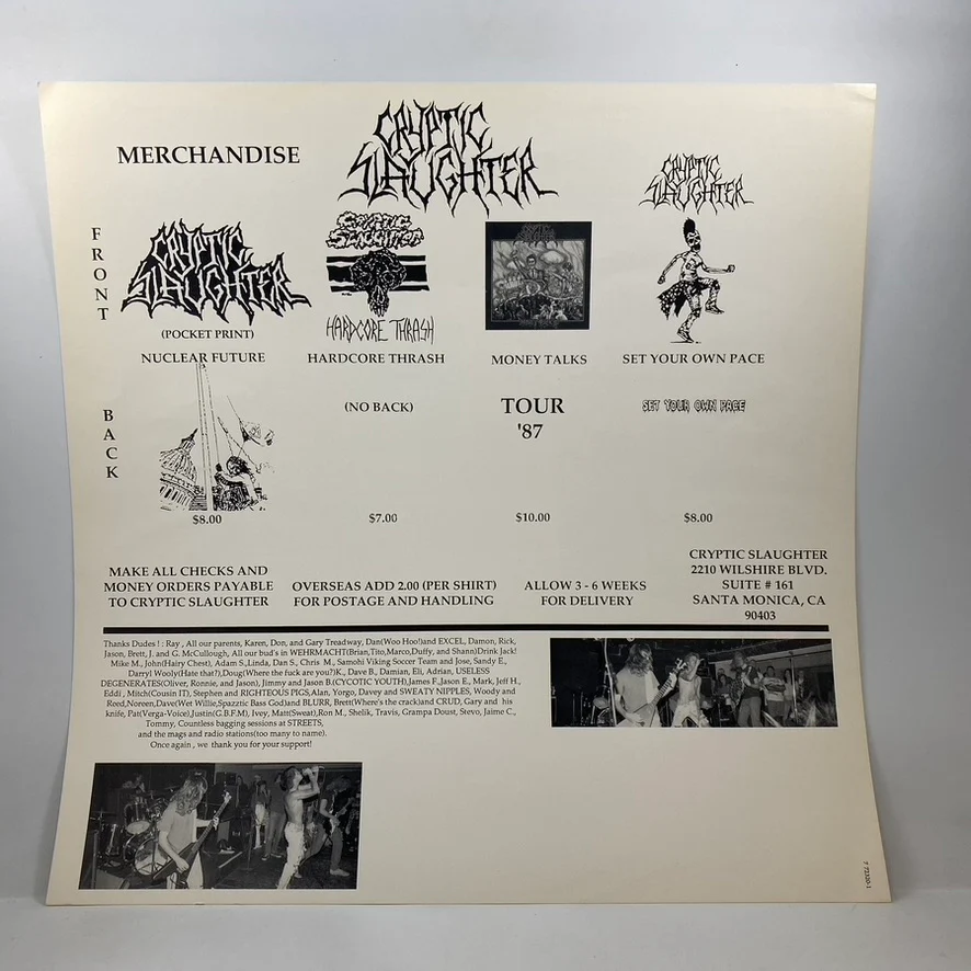 Cryptic Slaughter – Stream Of Consciousness LP USED Vinyl VG/VG+ - Image 3