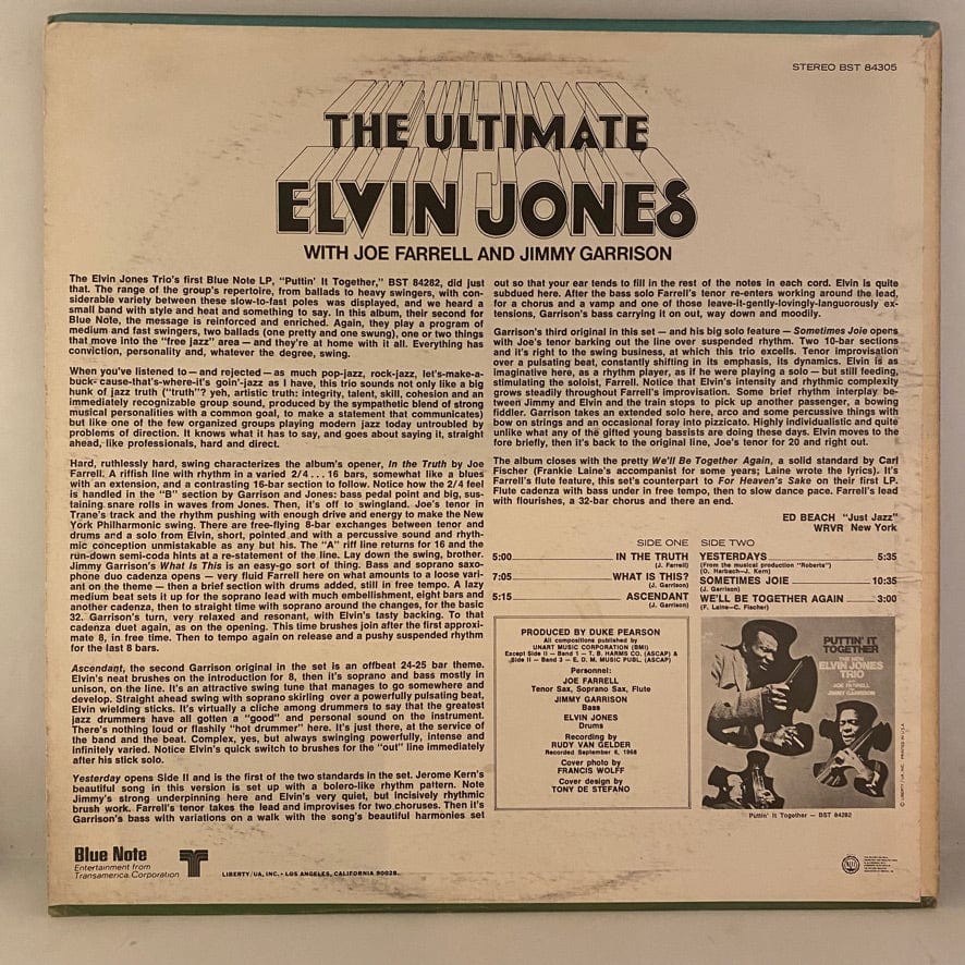 Elvin Jones – The Ultimate LP USED NM/VG+ 1968 Pressing - Image 2