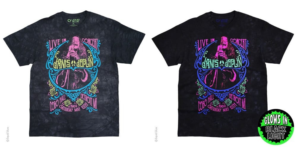Janis Joplin Charlotte Blacklight SHIRT NEW
