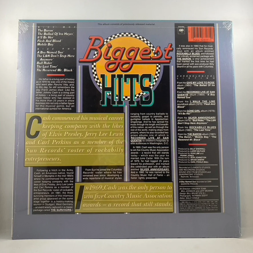 Johnny Cash – Biggest Hits LP NOS Vinyl Mint Still Sealed - Image 2