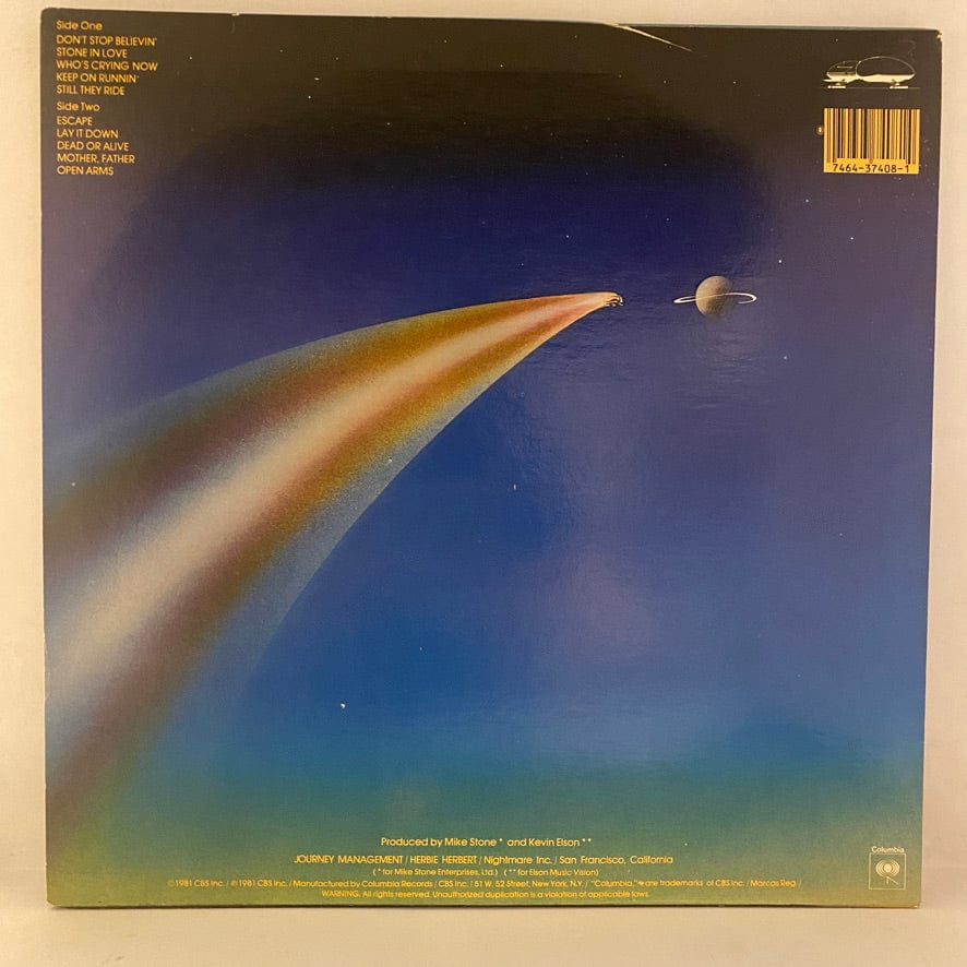 Journey – Escape LP USED VG+/VG+ 1981 Pressing - Image 2