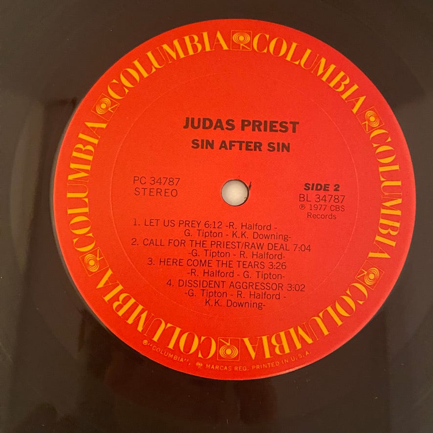 Judas Priest – Sin After Sin LP USED VG++/VG+ 1977 Pressing - Image 4