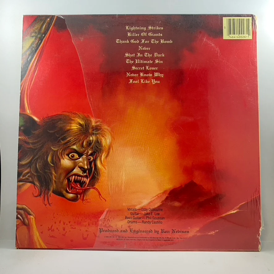 Ozzy Osbourne – The Ultimate Sin LP USED Vinyl VG+/VG - Image 2