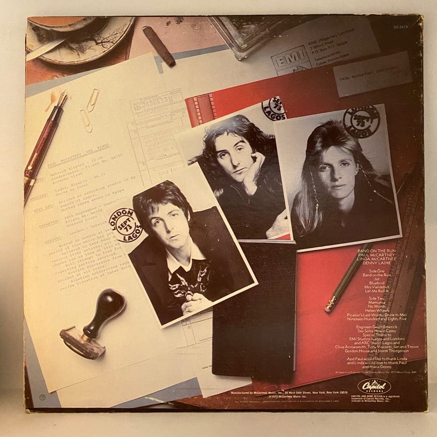 Paul McCartney & Wings – Band On The Run LP USED VG+/VG 1976 Pressing - Image 2