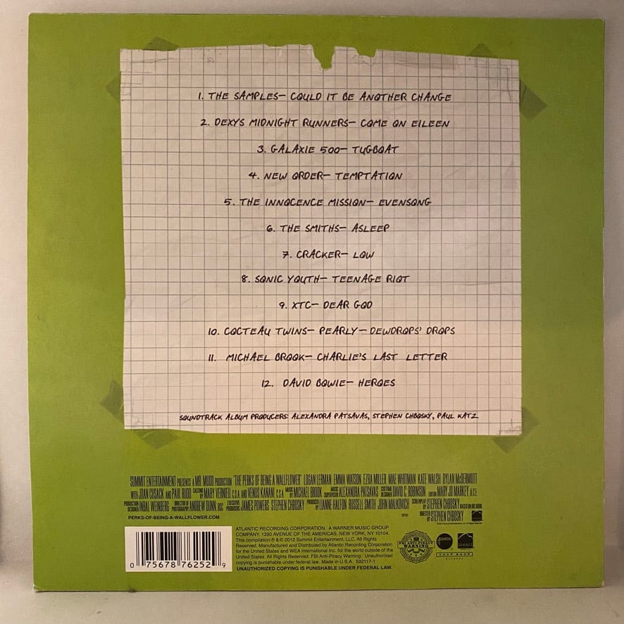 Perks Of Being A Wallflower LP USED VG++/VG+ Green Vinyl - Image 2