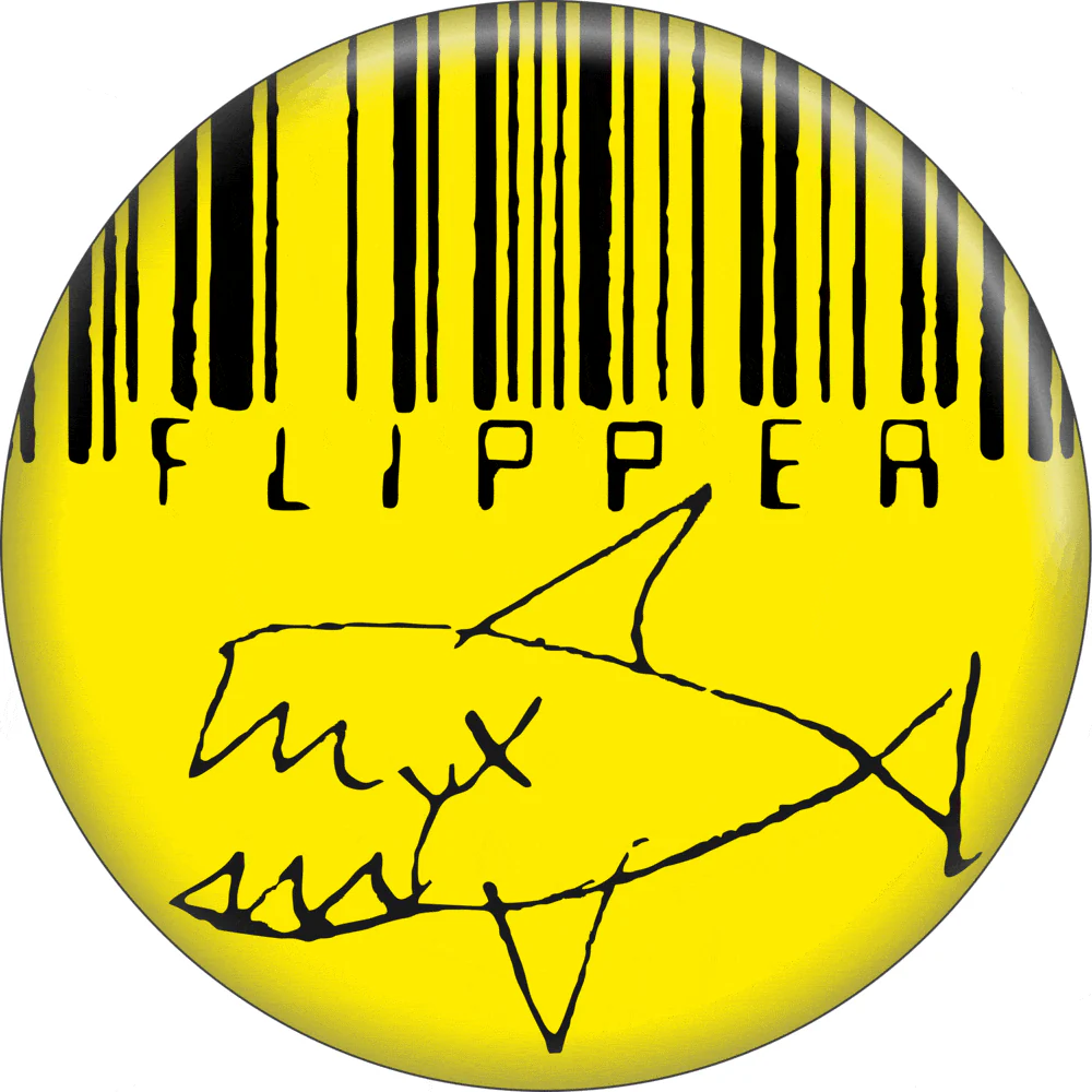 Pin-on Button - 1.5 Inch - Flipper - Logo On Yellow