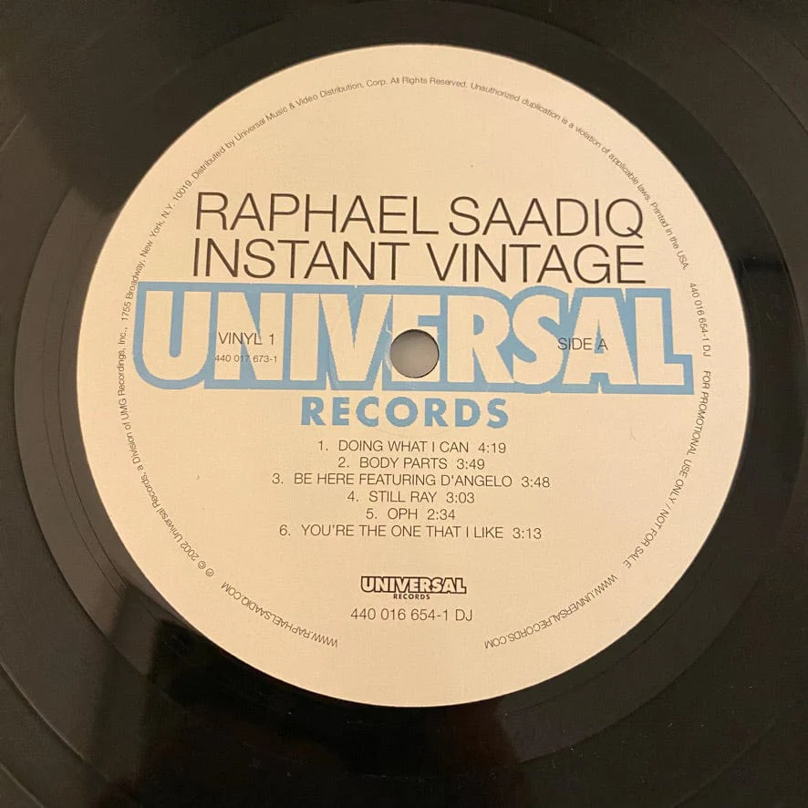 Raphael Saadiq – Instant Vintage 2LP USED VG++/VG+ 2002 Promo Copy - Image 3