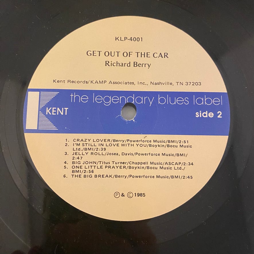 Richard Berry – Get Out Of The Car LP USED NM/VG+ 1985 Pressing - Image 5