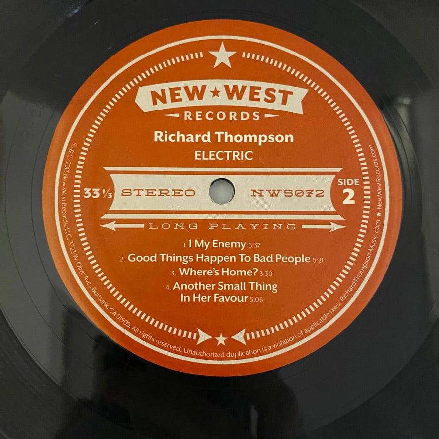 Richard Thompson – Electric 2LP USED NM/VG++ - Image 4