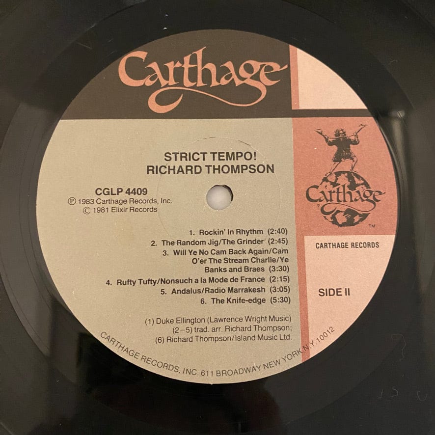 Richard Thompson – Strict Tempo! LP USED VG++/VG+ 1983 Pressing - Image 5