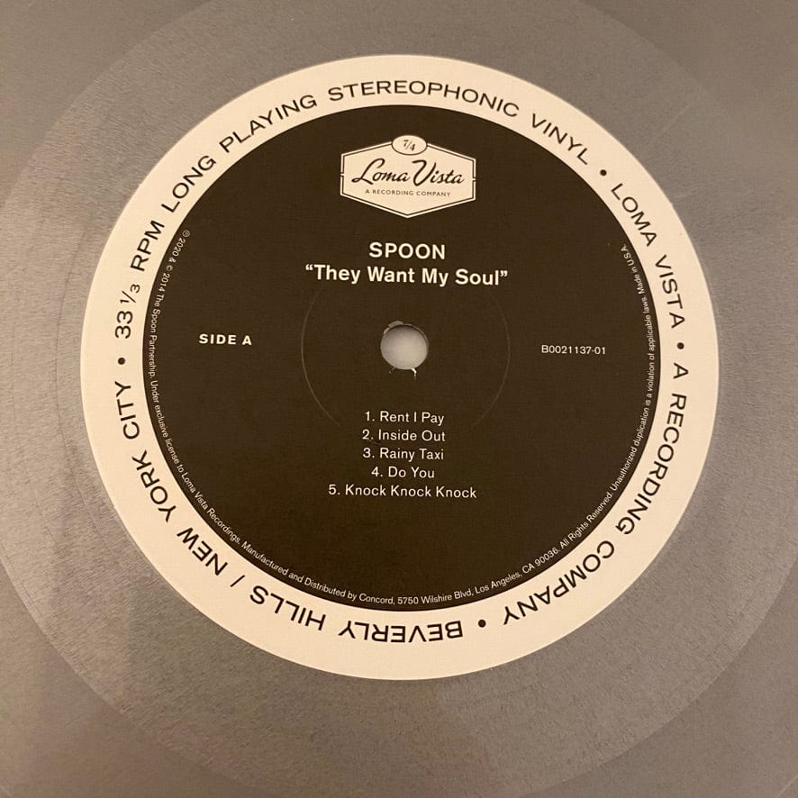 Spoon – They Want My Soul LP USED NM/VG++ Silver Vinyl - Image 3