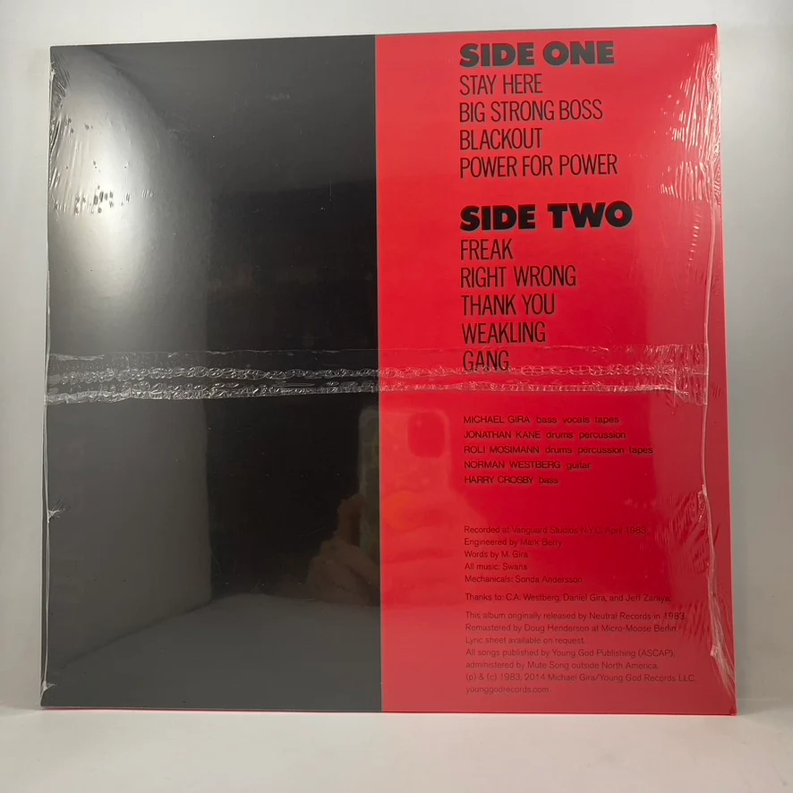 Swans – Filth LP NOS Vinyl Mint Still Sealed - Image 2