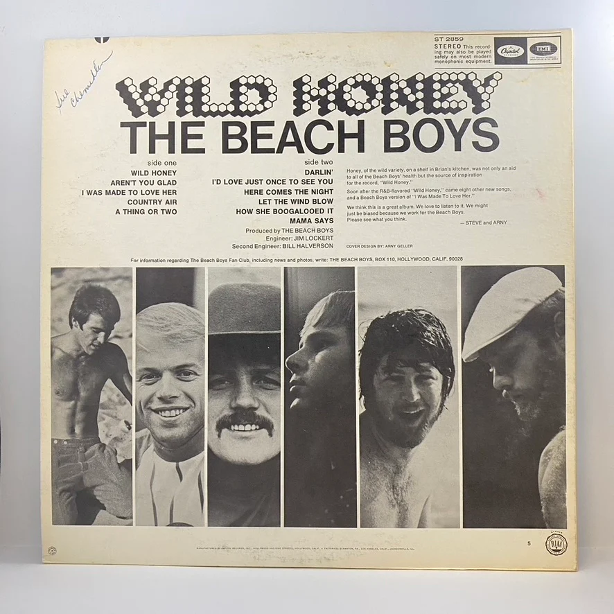 The Beach Boys – Wild Honey LP USED Vinyl VG+/VG+ - Image 2