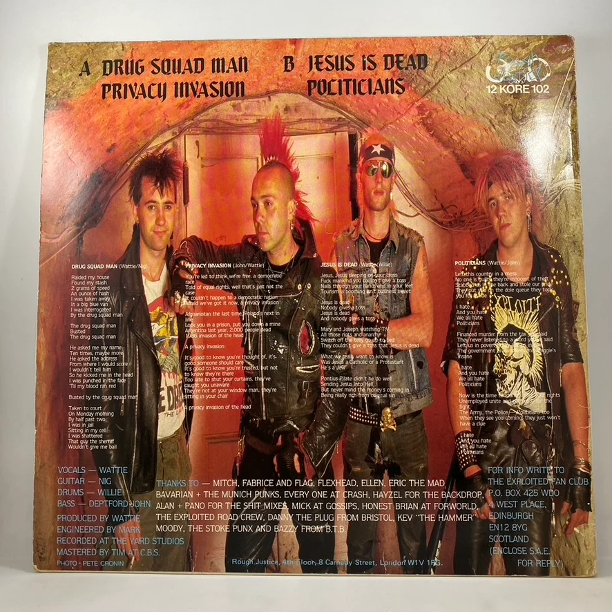 The Exploited – Jesus Is Dead EP LP USED Vinyl VG+/VG - Image 2