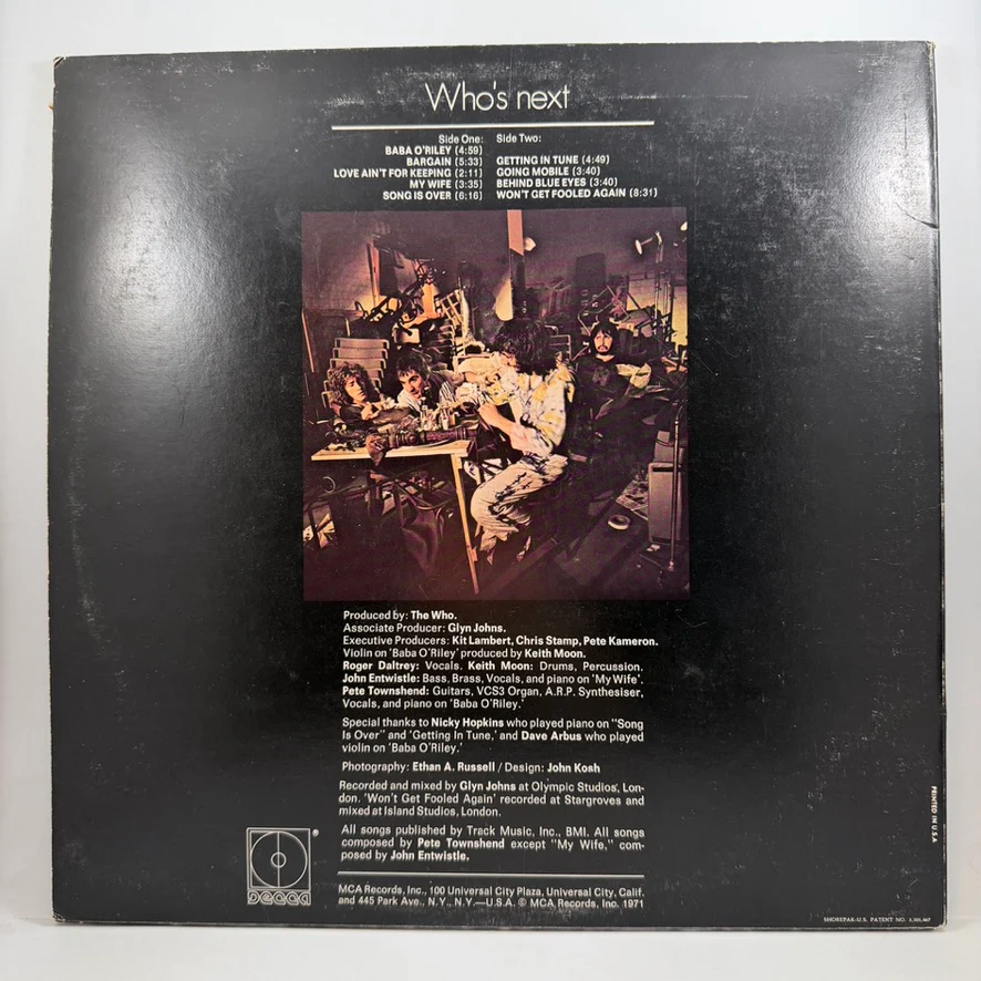 The Who – Who's Next LP USED Vinyl VG++/VG+ - Image 2