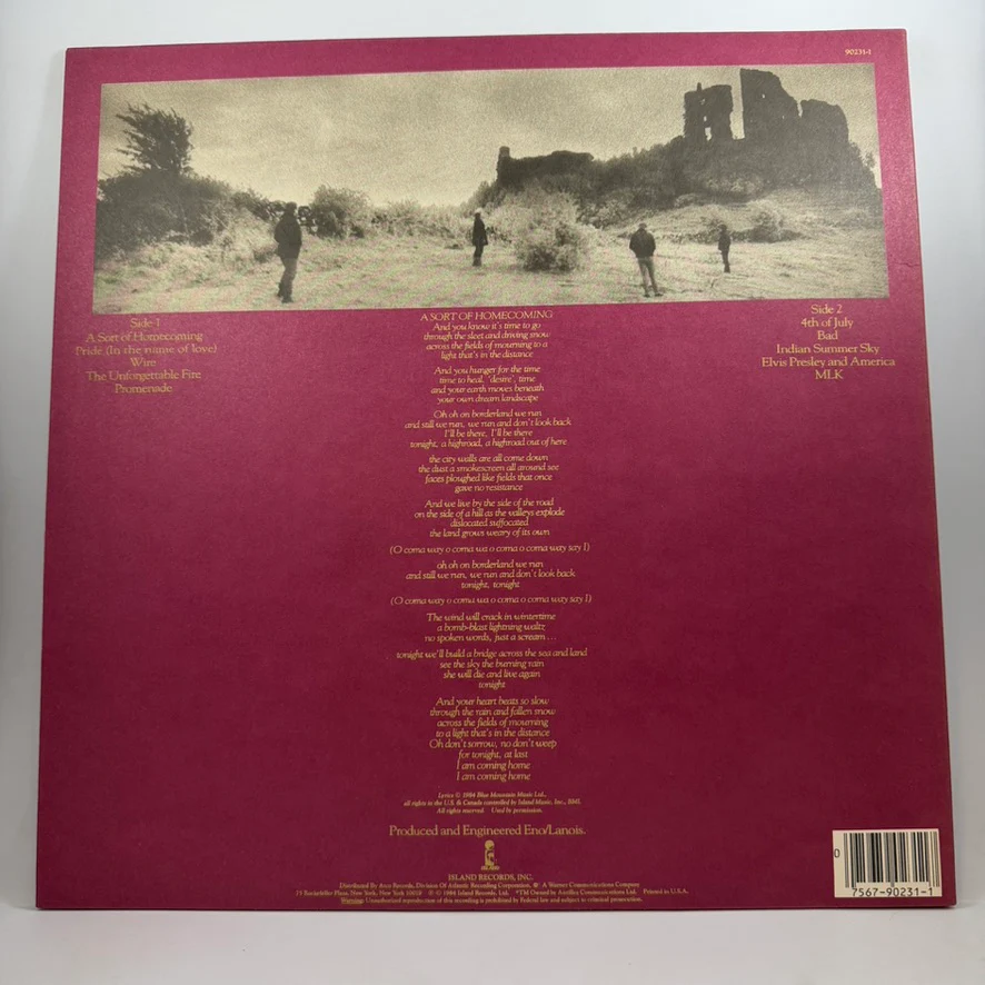 U2 – The Unforgettable Fire LP USED Vinyl VG+/NM - Image 2