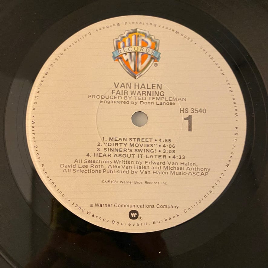Van Halen – Fair Warning LP USED VG++/VG+ 1981 Pressing - Image 3