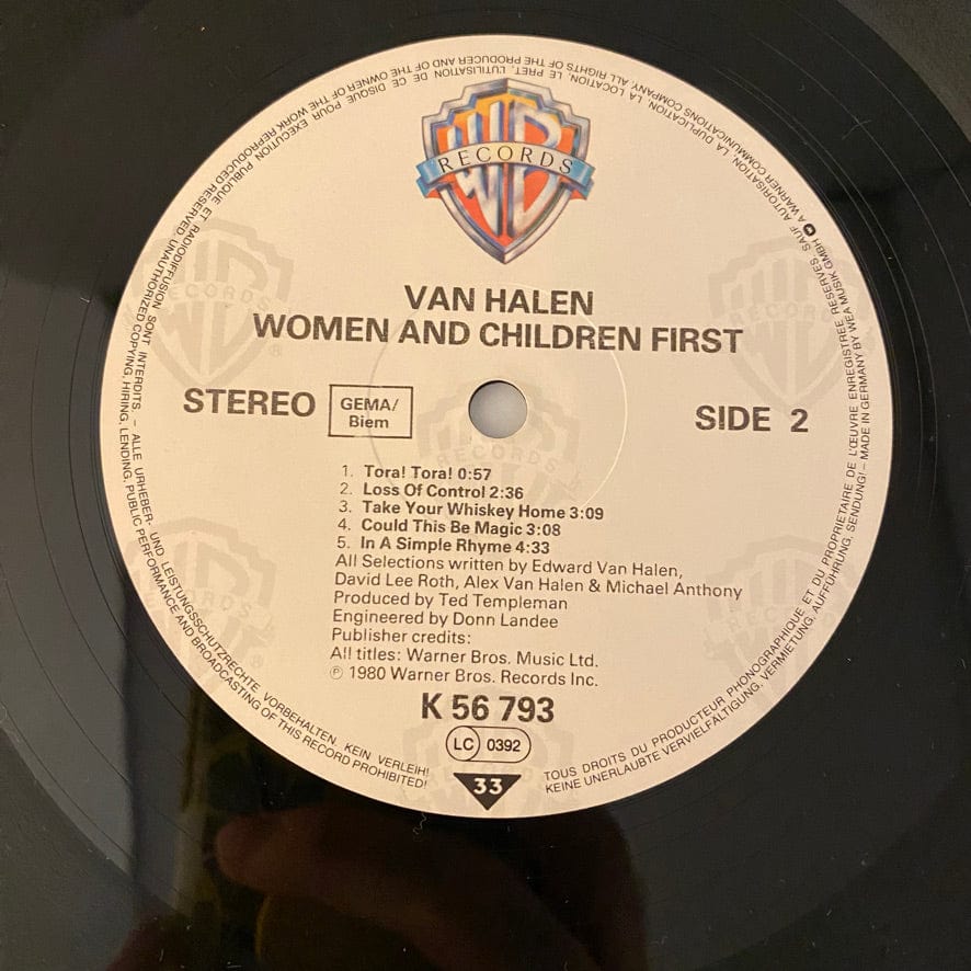 Van Halen – Women And Children First LP USED NM/VG+ 1985 European Pressing - Image 4