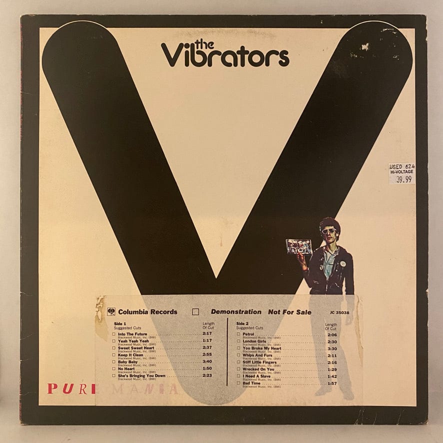 Vibrators – Pure Mania LP USED VG++/VG 1977 Pressing White Label Promo